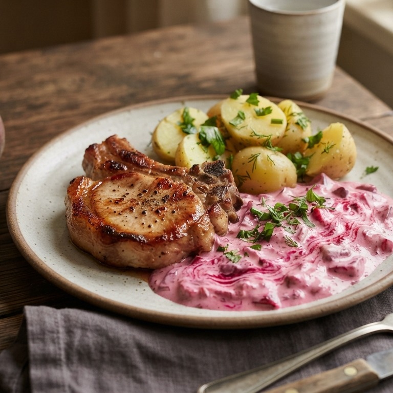 Romige bietjes met karbonade recept