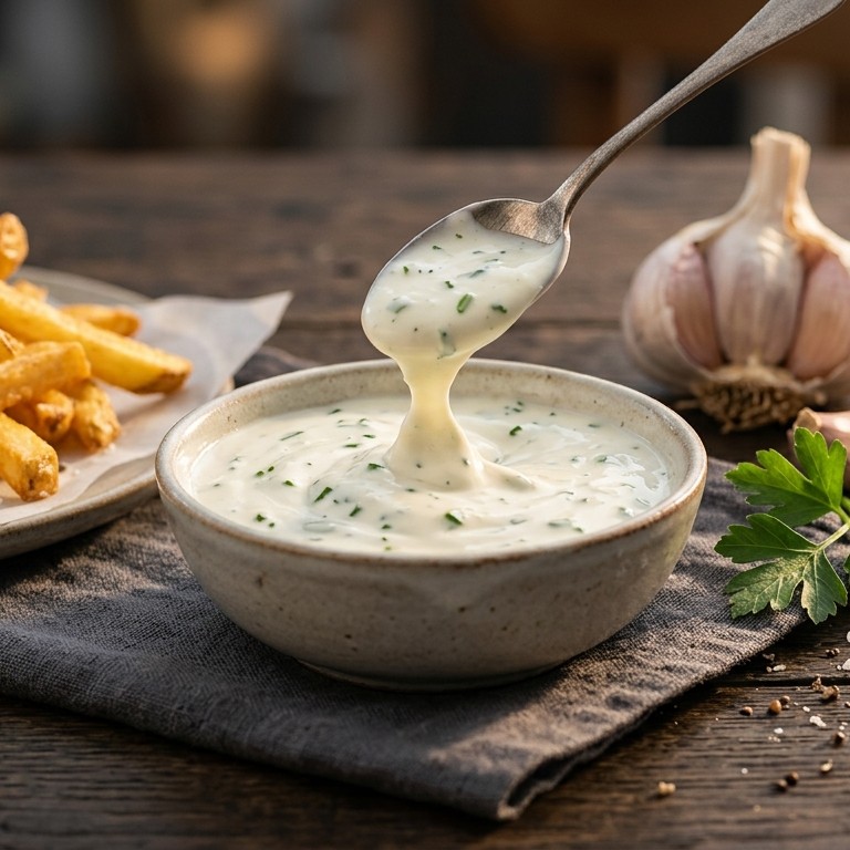 Romige frisse knoflooksaus recept