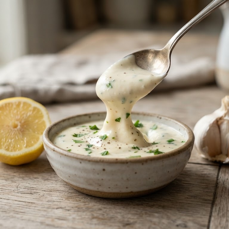 Romige knoflooksaus recept