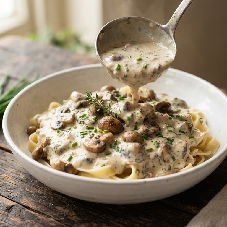 Romige paddenstoelensaus recept