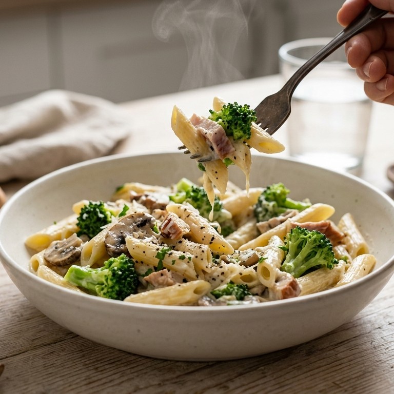 Romige pasta met broccoli recept