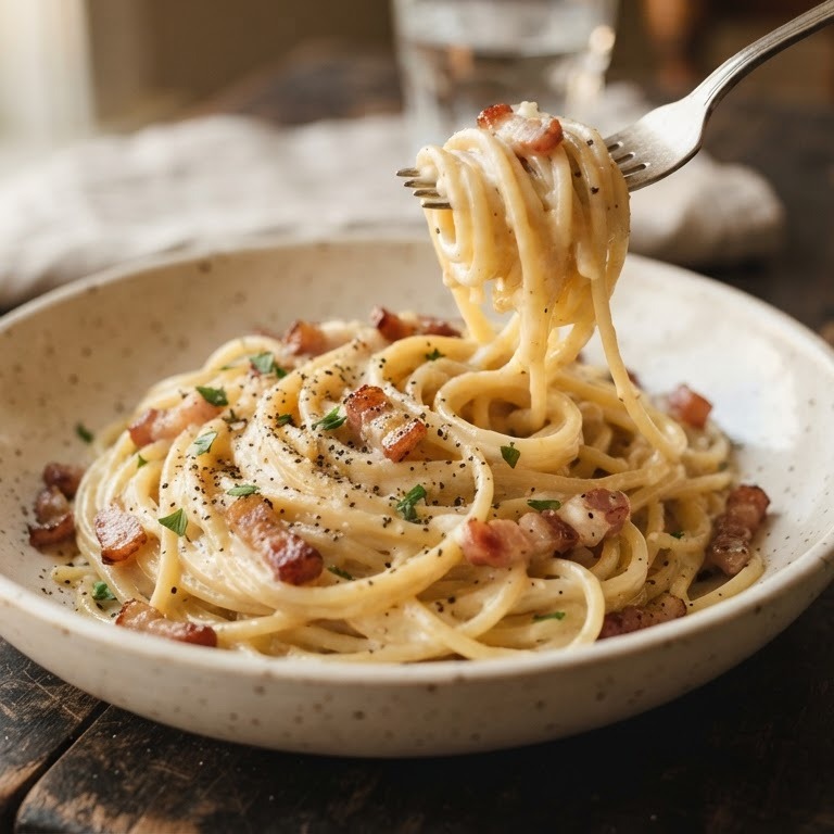Romige spaghetti recept