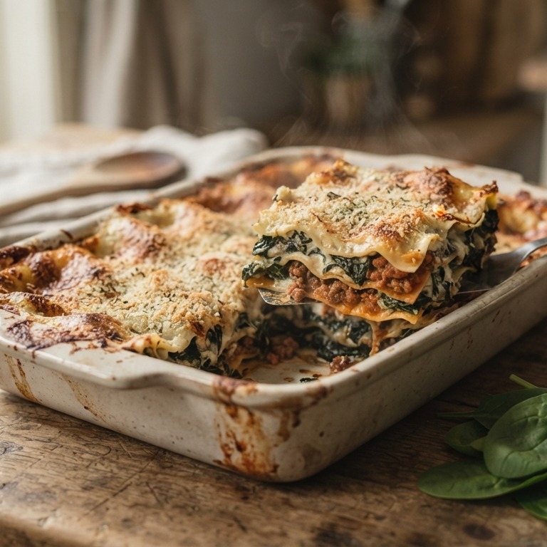 Romige spinazielasagne recept