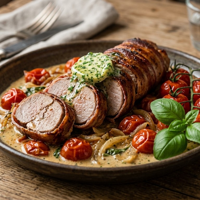 Romige varkensfilet met kruidenboter recept