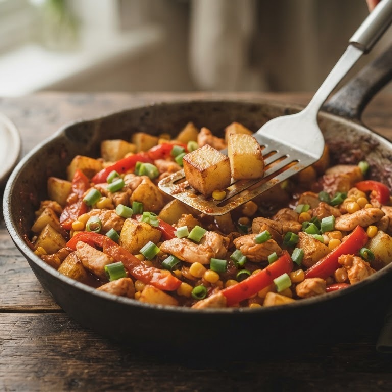 Rommeltje met aardappelblokjes recept