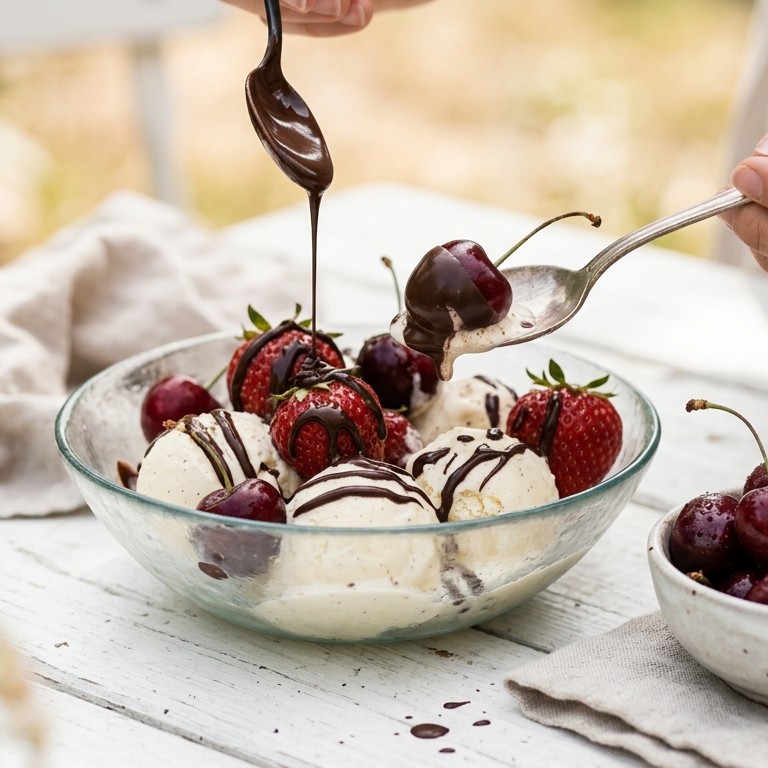 Rood fruit in de choco recept
