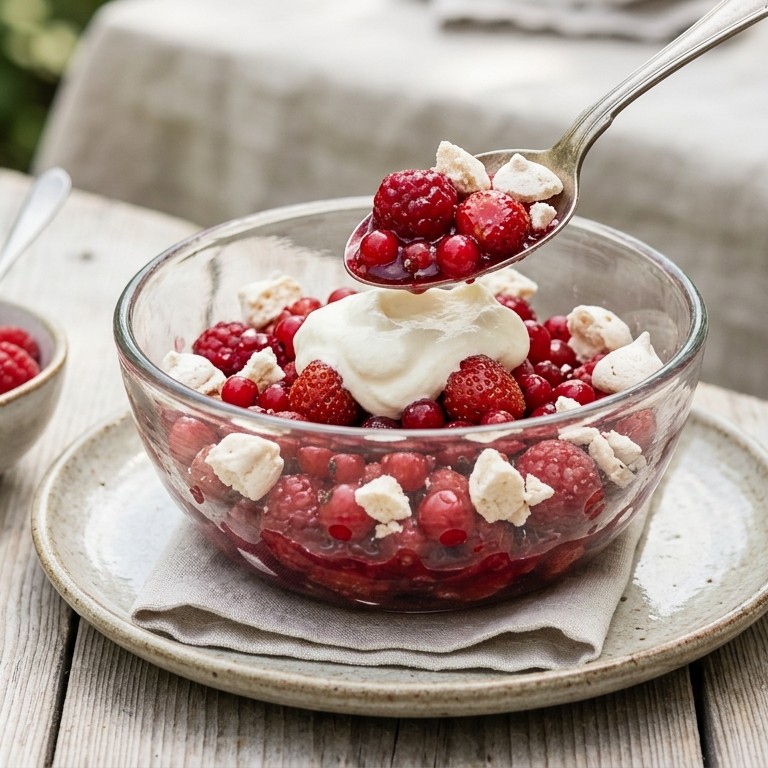 Rood fruit met merinques recept
