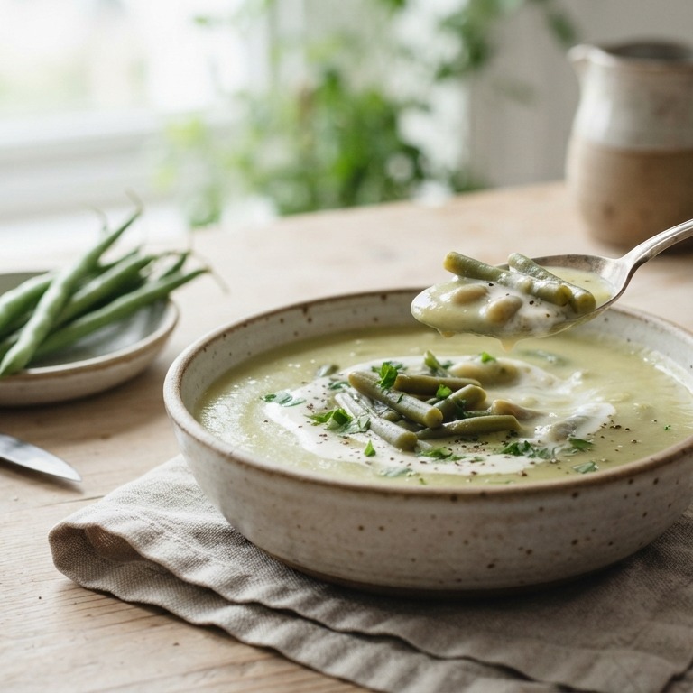 Roomsoep van sperziebonen recept