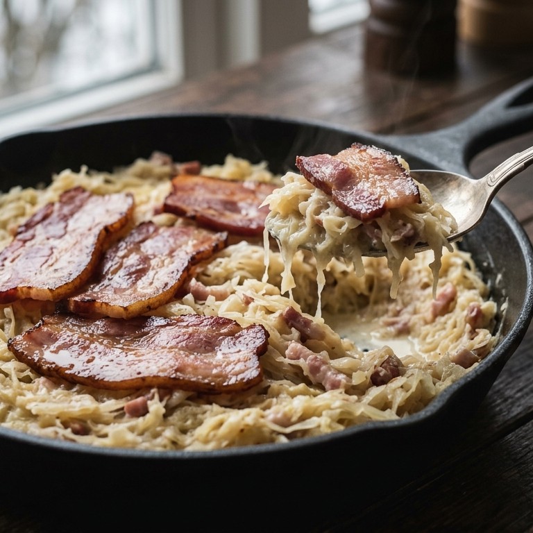 Roomzuurkool met katenspek recept