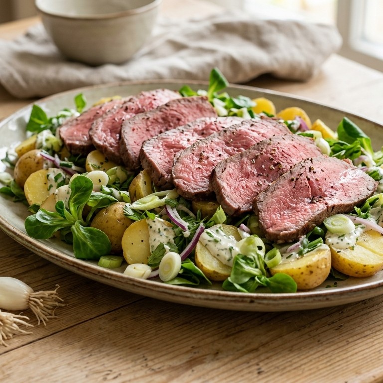 Rosbief-krieltjessalade recept