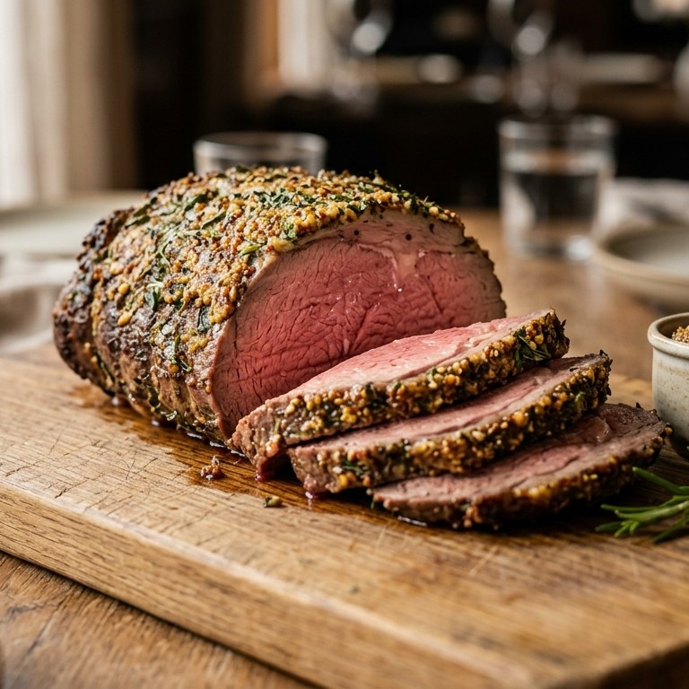 Rosbief met kruidenkorst recept