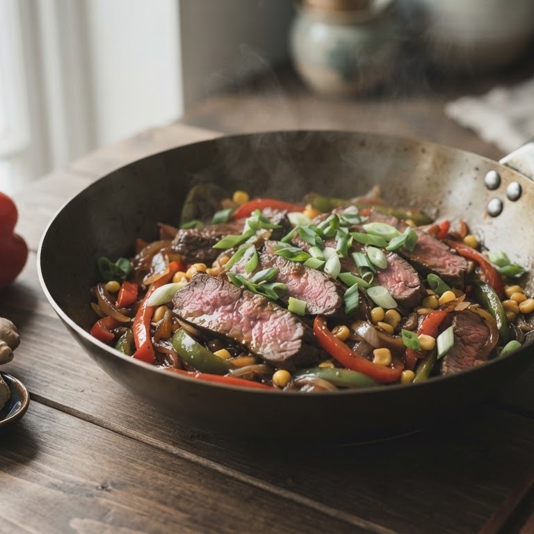 Rosbief met paprika en oestersaus recept