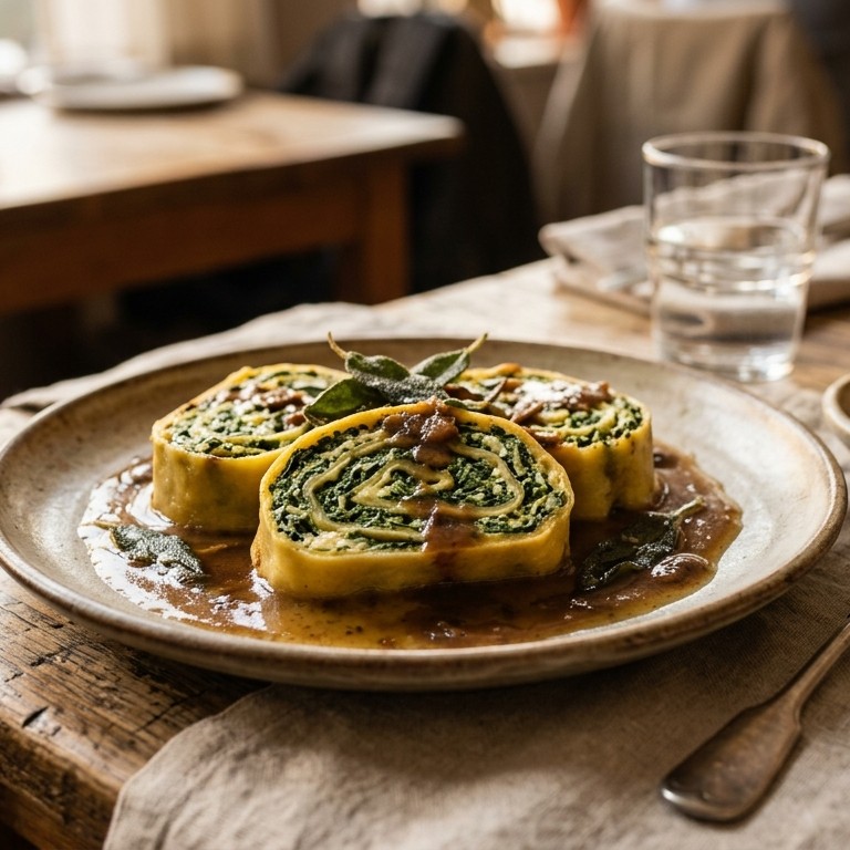Rotolo met wilde spinazie en funghi porcini recept