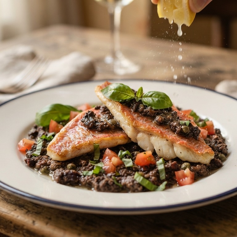 Rougets à la tapenade noire recept