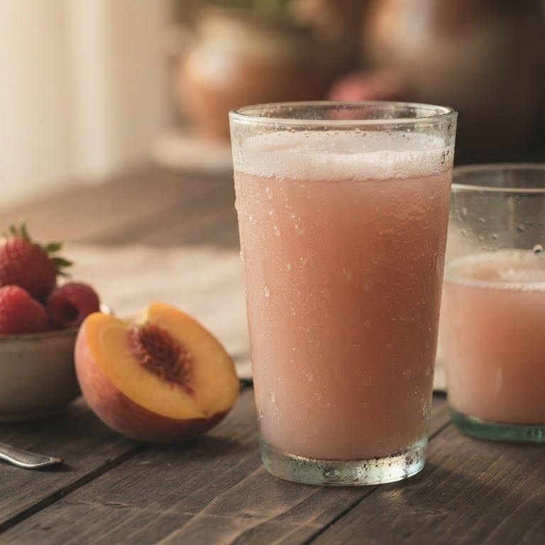Roze perzik met hulp van sapcentrifuge recept