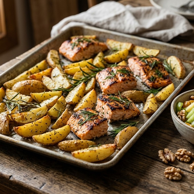 Rozemarijnaardappetjes met zalm recept