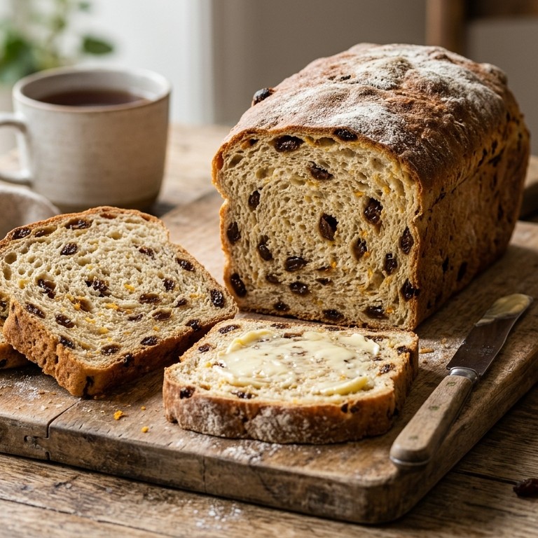 Rozijnenbrood met sinaasappel recept
