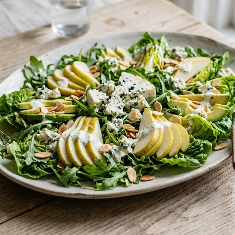 Rucola-perensalade met roqufort recept