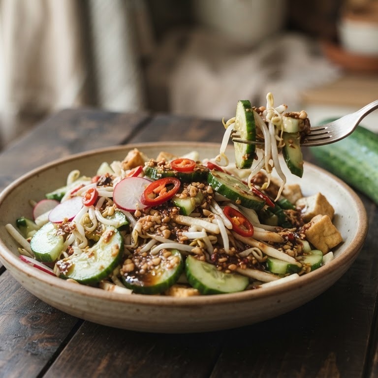Rujak sajuran (sla van komkommmer) recept