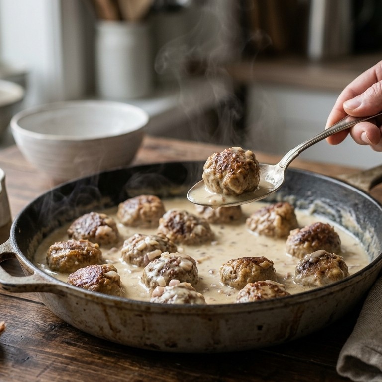 Runderballetjes met roomsaus recept