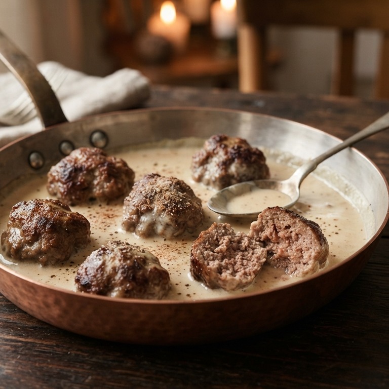 Rundergehaktballen met roomsaus recept