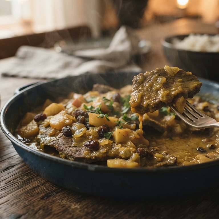 Runderlapjes in kerriesaus recept