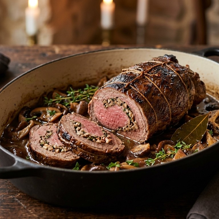Runderrollade met champignons recept