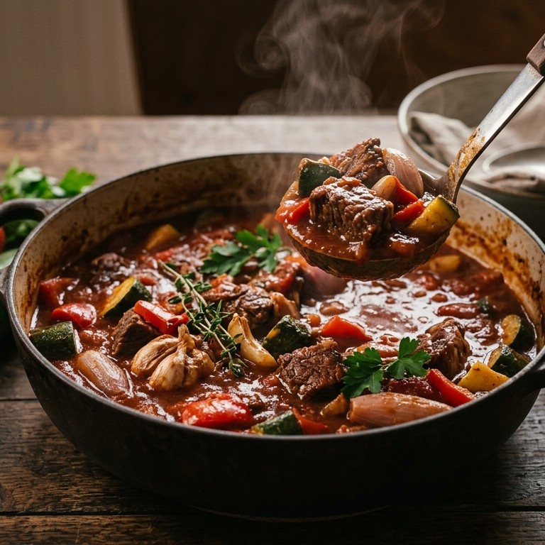 Runderstoofpot met groenten recept