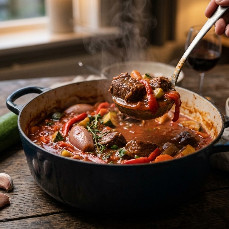 Runderstoofpot met groenten recept