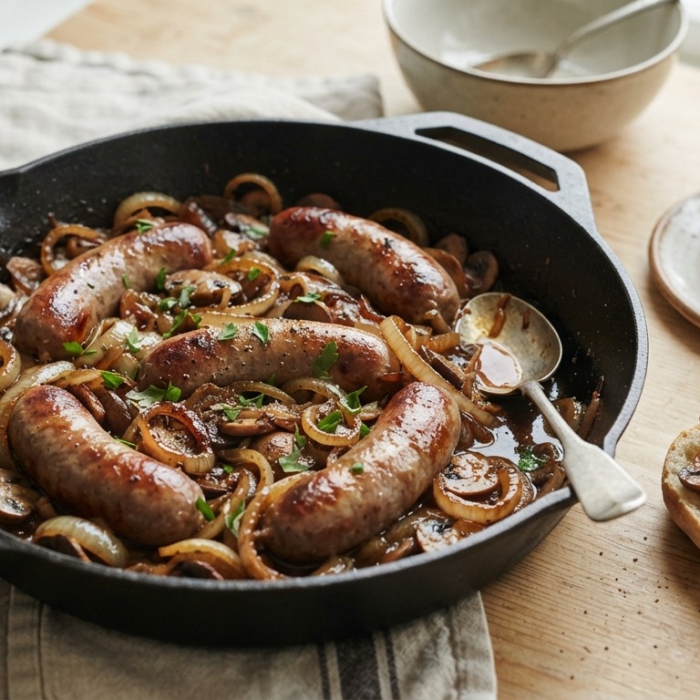 Runderworstjes in de uien recept