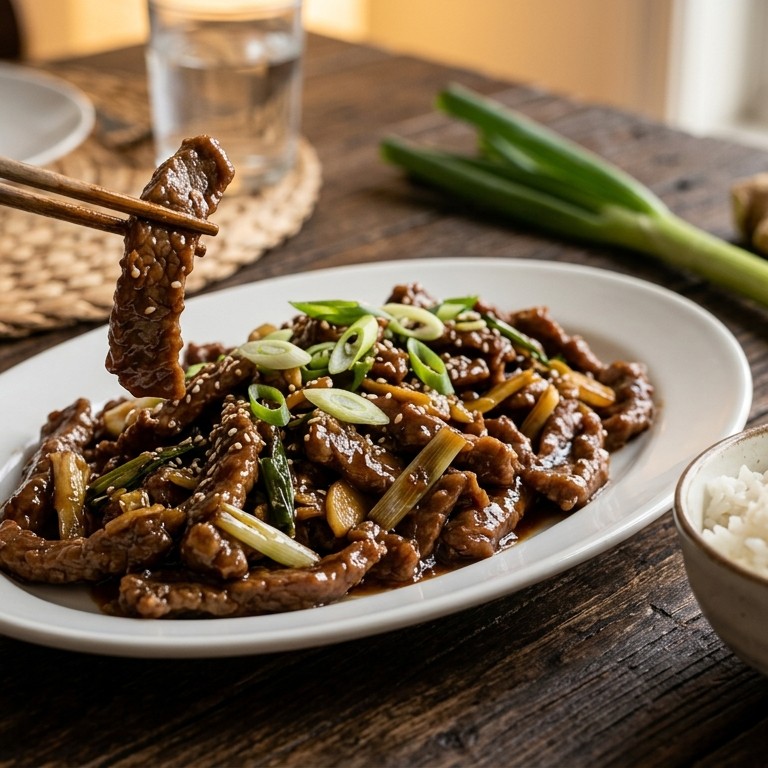 Rundvleesreepjes in oestersaus recept
