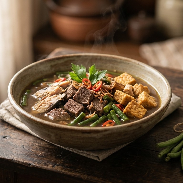 Sajoer ikan mas (bouillon met groenten rundvlees en vis) recept