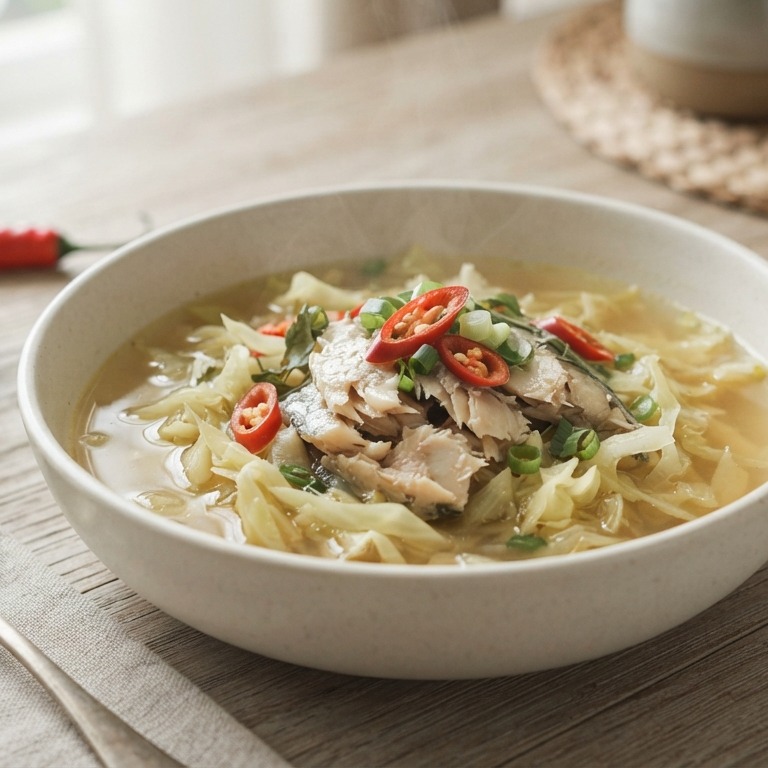 Sajoer kol bandeng (soep van spitskool en makreel) recept