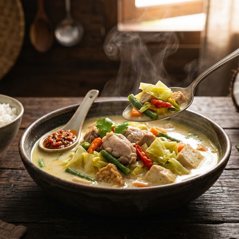 Sajoer lodeh ajam (groente-kippensoep) recept