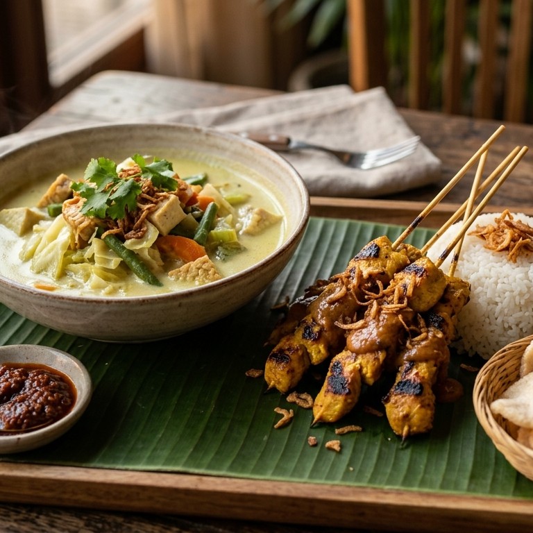 Sajoer lodeh met sate recept