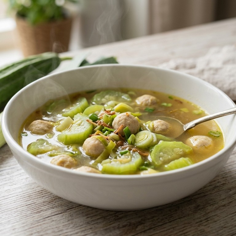 Sajoer oyong (kippenbouillon met visballetjes) recept
