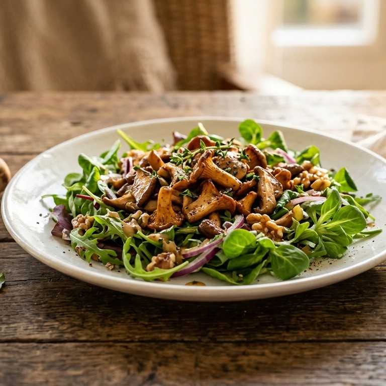 Salade met bospaddestoelen recept
