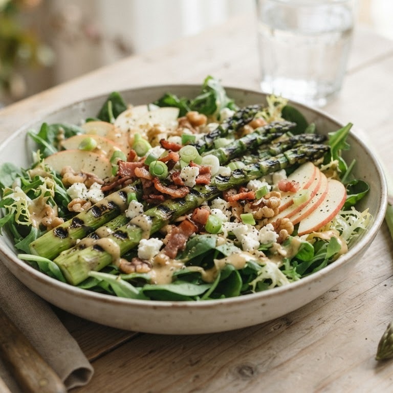 Salade met gegrilde asperges recept