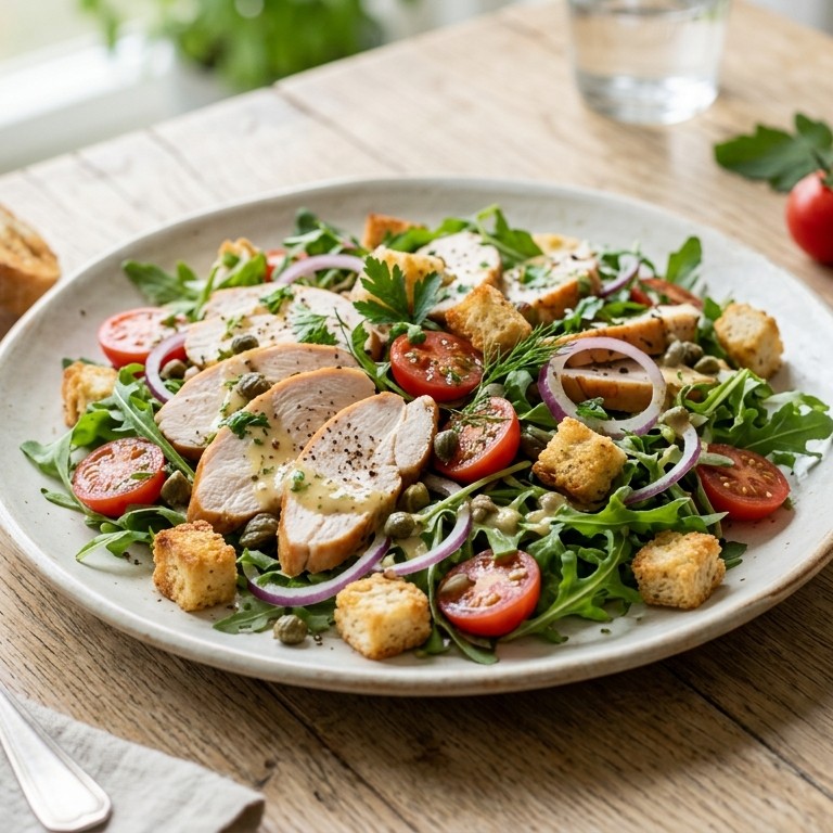 Salade met gerookte kipfilet recept