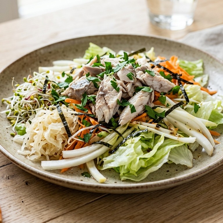 Salade met gestoomde makreel recept
