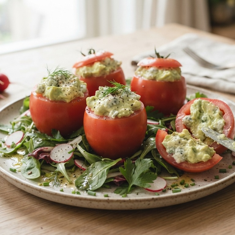 Salade met gevulde tomaten recept