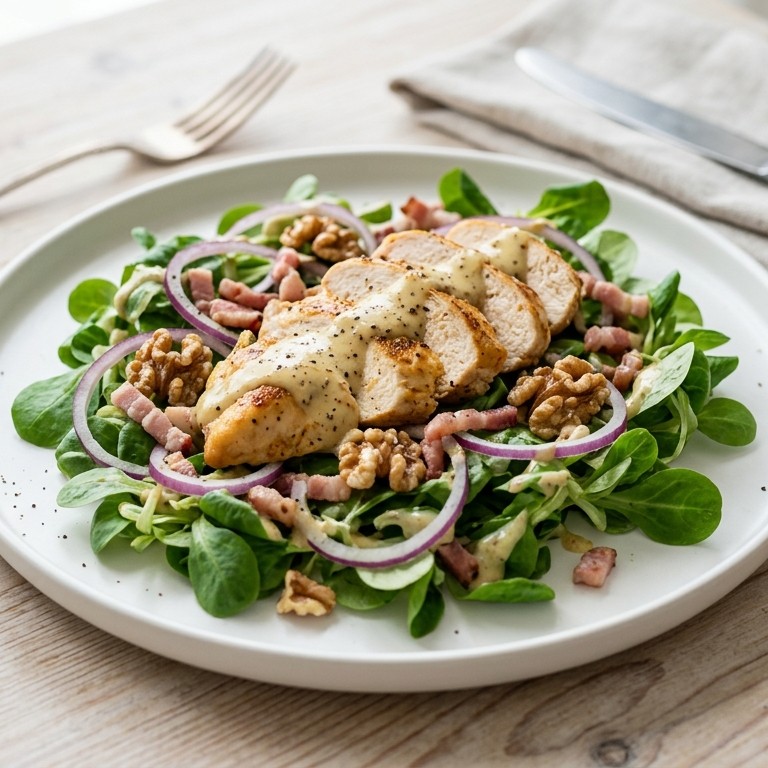 Salade met kip en walnoten recept