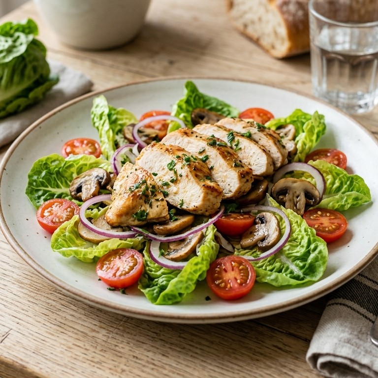 Salade met kipfilet en champignons recept