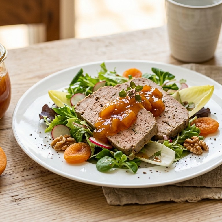 Salade met paté en abrikozenchutney recept