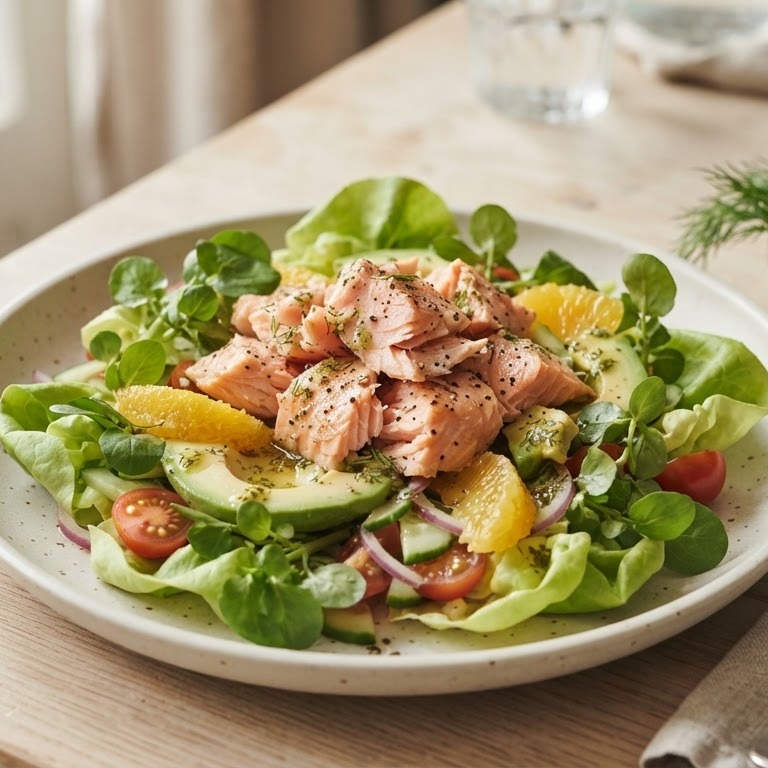 Salade met zalm recept