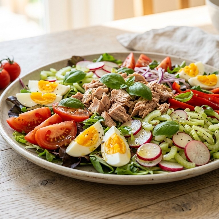 Salade nicoise met bleekselderij en radijs recept