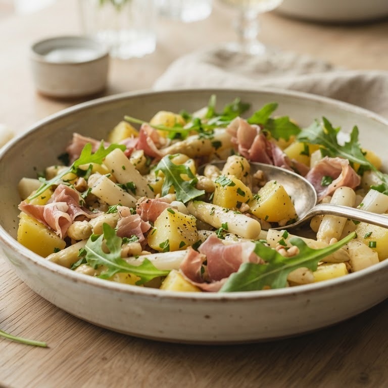 Salade van aardappel, asperge en ham voor buffet recept