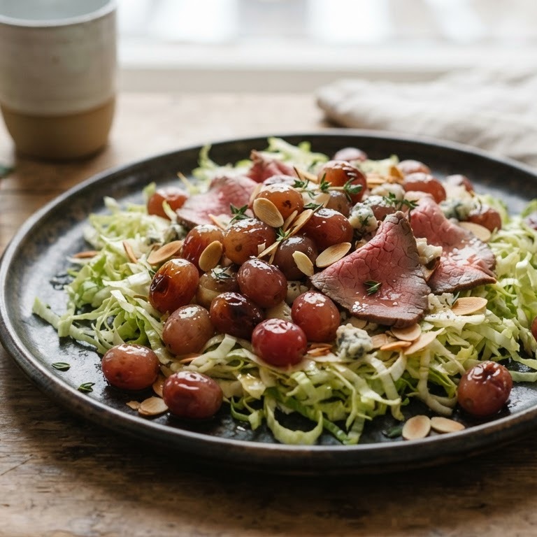 Salade van andijvie en gebakken druiven recept