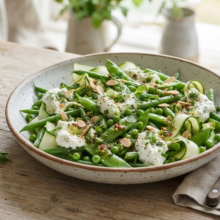 Salade van bonen en kruidenkaas recept