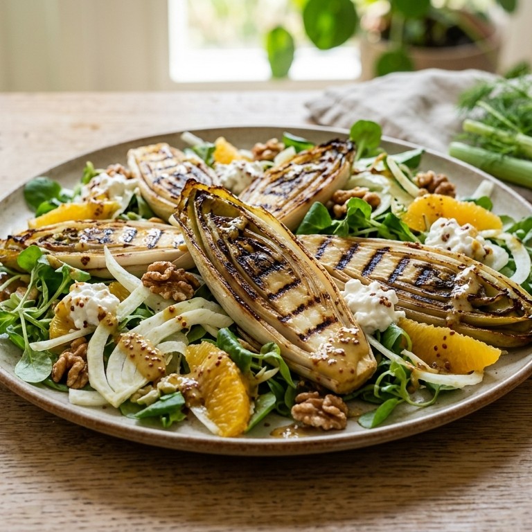 Salade van gegrilde witlof recept